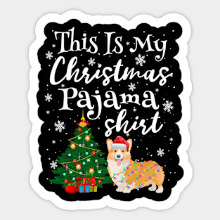 This is my Christmas Pajama Shirt Corgi Lover Dog Sticker